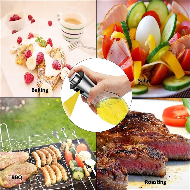 Cuisine Art Glass Oil Sprayer, 200ml Olive Oil Sprayer Mister, Olive Oil Spray Bottle, Kitchen Gadgets Accessories for Air Fryer, Oil Spritzer, Widely Used for Salad Making, Baking, Frying, BBQ - Image 3